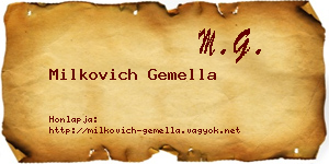 Milkovich Gemella névjegykártya